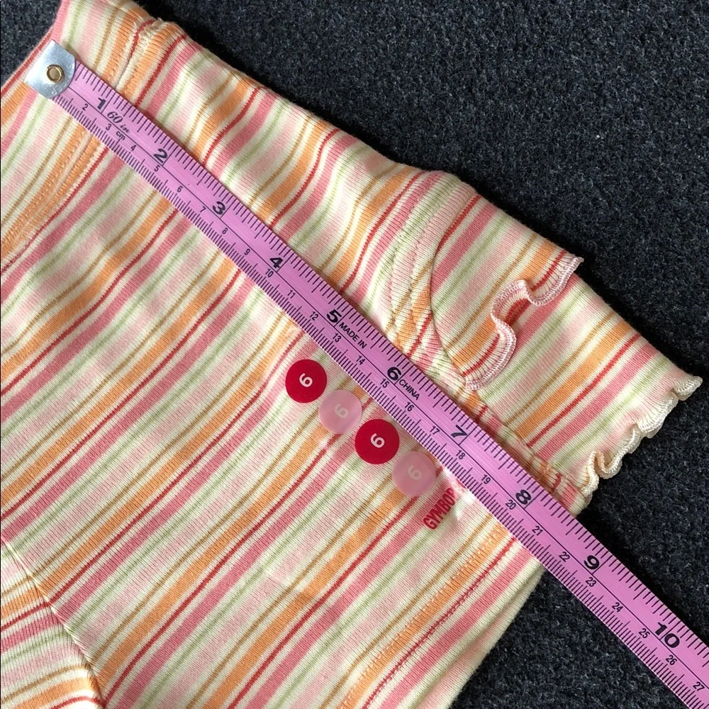 Gymboree Aloha Wahine 100% Cotton Multi-Color Stripe With 2 Side Ruffle Size 6 - Picture 4 of 16